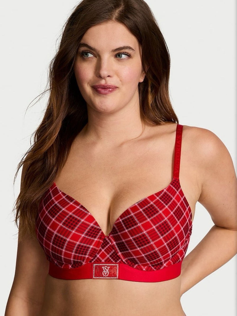 Victoria's Secret Red Plaid T-Shirt Bra